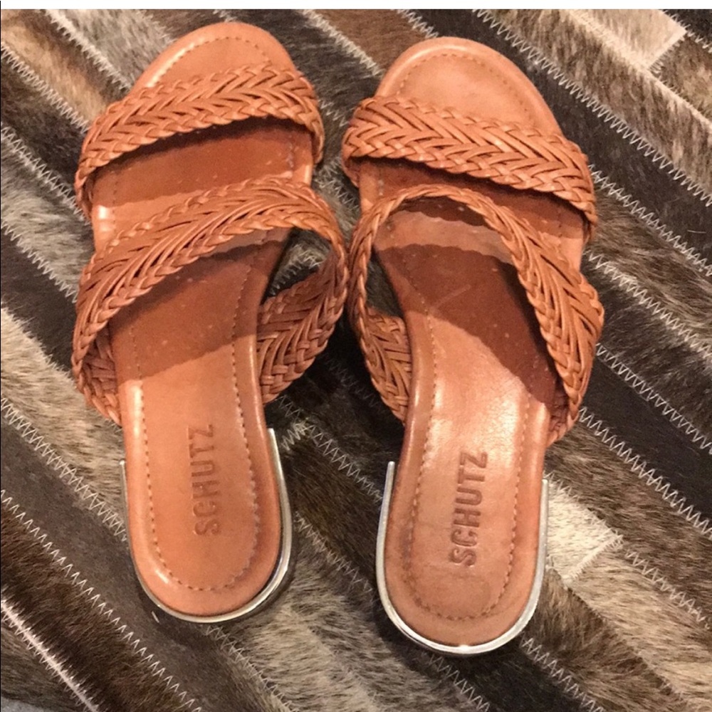 Schutz tan sandals